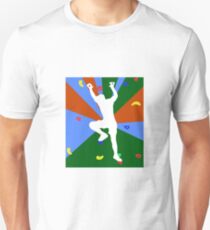Mann Klettern oder Bouldern an der Kletterwand Unisex T-Shirt