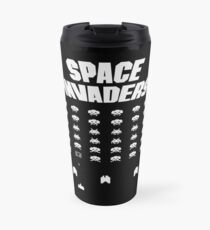 Invaders From Space 8bit Retro Video Game Pixel Alien Invasion T Shirt, tshirt, tee, jersey, poster, artwork Travel Mug