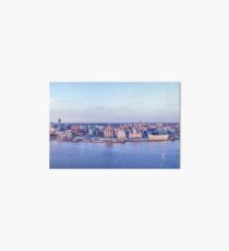 Liverpool City Skyline and River Mersey Watercolor Print Art Board Print