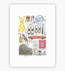 La La Land Illustration Jazz Saxophone Music Musical Sticker