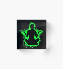 Silhouette young green and black silhouette Acrylic Block