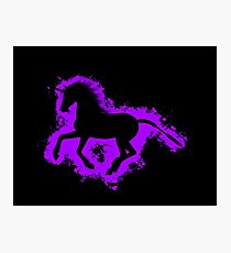 Unicorn fantasy purple and black silhouette Photographic Print