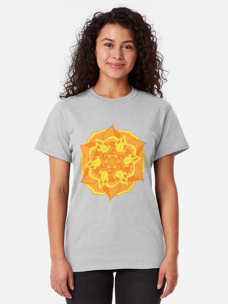 Alternate view of Orange Twirl Mandala Classic T-Shirt