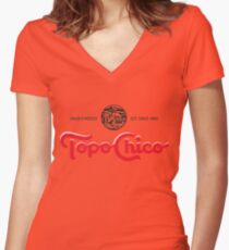 Topo Chico Tailliertes T-Shirt mit V-Ausschnitt