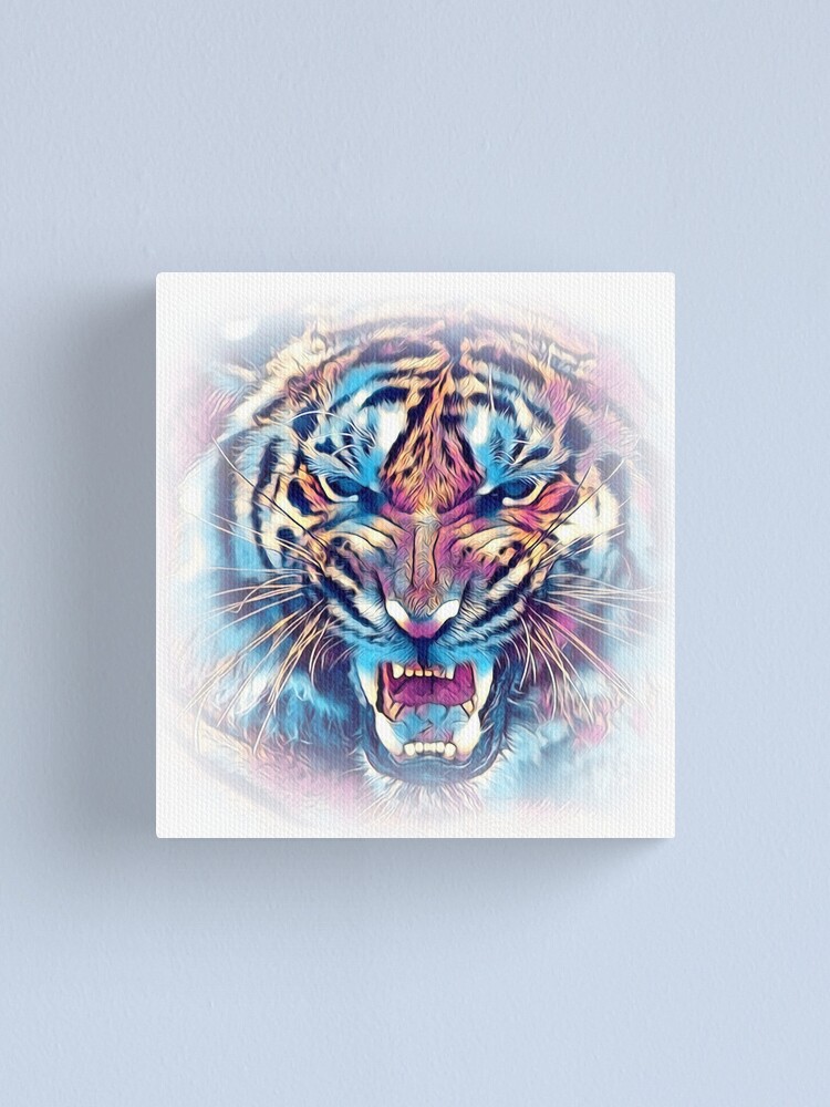 Alternate view of tiger art illustration color design fun Canvas Print