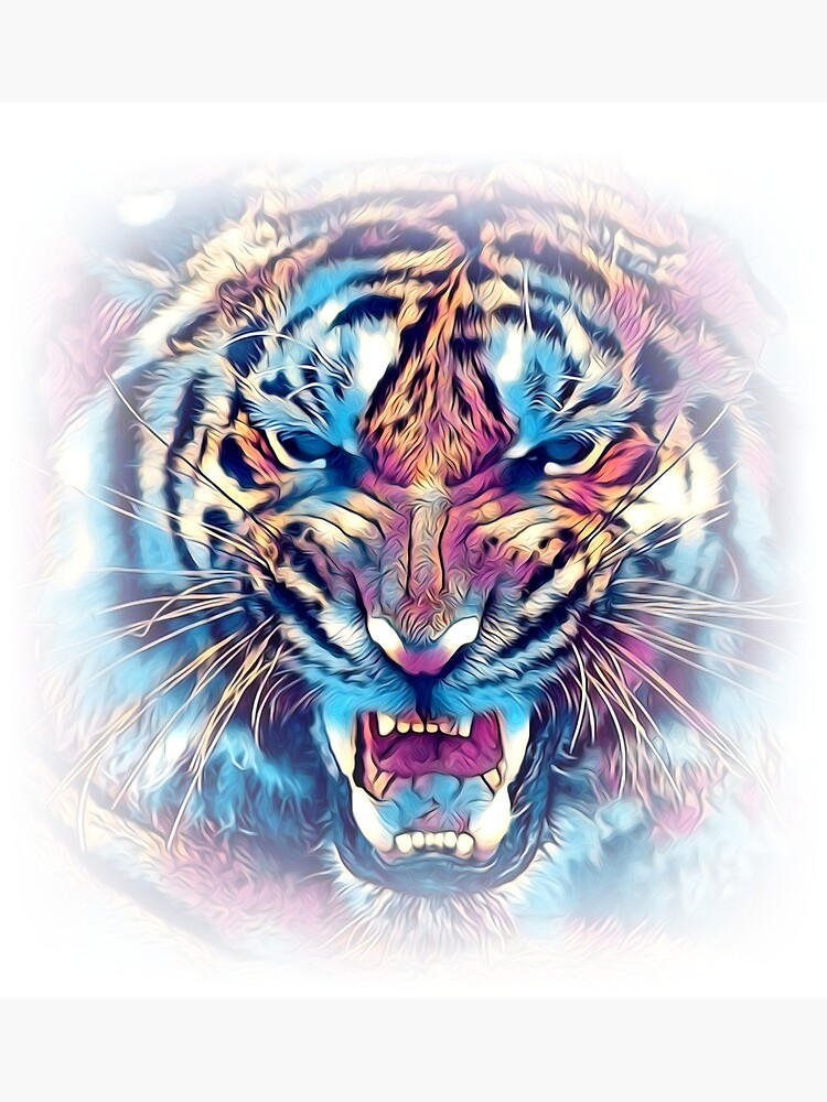 tiger art illustration color design fun by rafalkulik