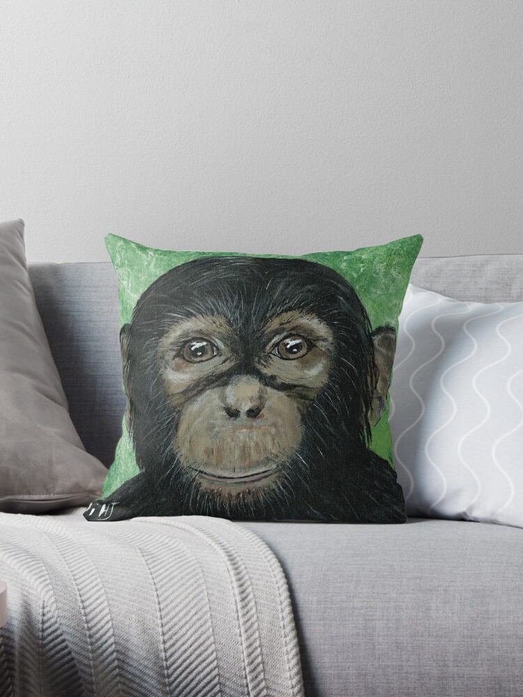 monkey throw pillow