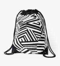 Modern Minimalist Dazzle Camouflage Drawstring Bag