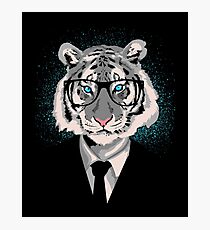 Hipster Tiger Face Photographic Print