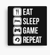 eat sleep game repeat Canvas Print