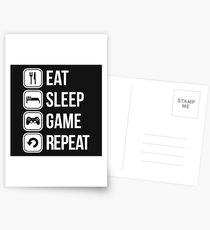 eat sleep game repeat Postcards