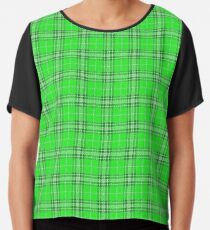 Green Plaid Pattern Chiffon Top