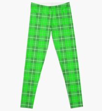 Green Plaid Pattern Leggings