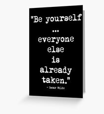 Oscar Wilde Be Yourself White Greeting Card