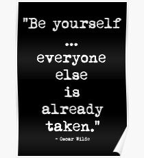 Oscar Wilde Be Yourself White Poster