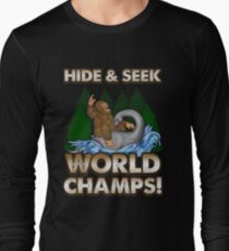 Bigfoot Riding Nessie - Sasquatch Loch Ness Monster T-shirt Long Sleeve T-Shirt