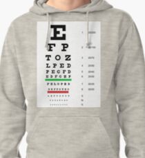 Snellen chart, eye chart Pullover Hoodie