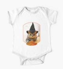 Happy Halloween with Wizard Cat One Piece - Short Sleeve