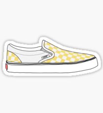 Yellow Checkered Vans Shoes Sticker