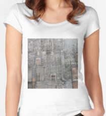 Wall, architecture, stone, old, building, ancient, castle, medieval, door, window, church, house Women's Fitted Scoop T-Shirt