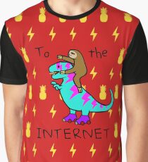 To The Internet (Sloth Riding T-Rex) Graphic T-Shirt
