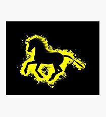 Unicorn fantasy yellow and black silhouette Photographic Print