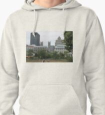 City, skyline, architecture, building, downtown, urban, cityscape, skyscraper, buildings, panorama, sky, business, park, view Pullover Hoodie