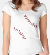 Baseball Lace Background 5 Fitted Scoop T-Shirt
