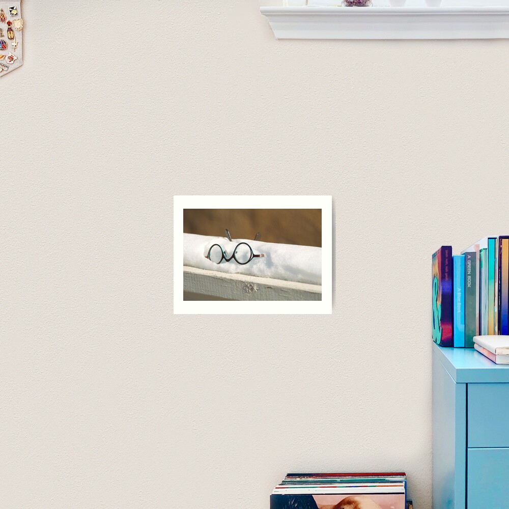 Glasses in the Snow Art Print
