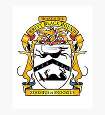 Greyhound Heraldry: Greyt Black Hound Photographic Print