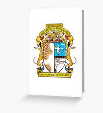 Greyhound Heraldry: Greyt Brindle & White Hound Greeting Card