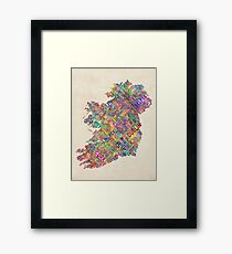 Ireland Eire City Text map Framed Print