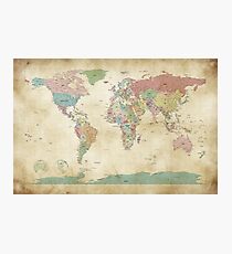 Political World Map Photographic Print