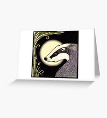 Moon Badger Greeting Card