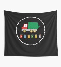 Recycling Stickers - Recycling Day - Recycling Reminder - Recycling Pick Up - Recycling Hexagon - Recycling Bins Wall Tapestry