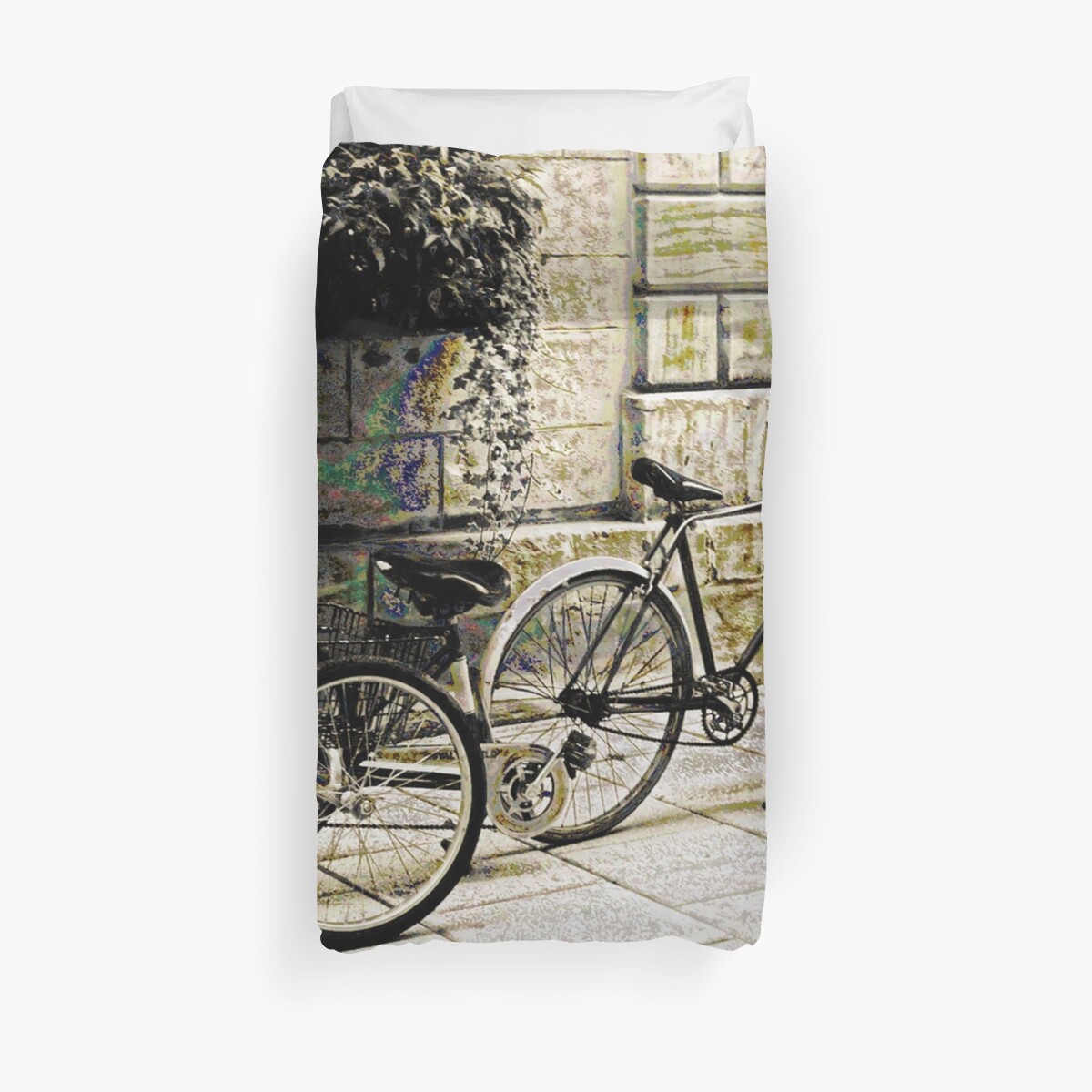 "Tandem Bicycle and Flowers" Duvet Covers by Yannik Hay Redbubble
