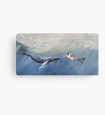 The Creation of Adam the Whale Metal Print
