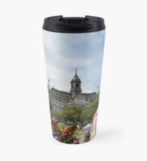 architecture, church, building, city, europe, old, tower, town, castle, panorama, house, cathedral, travel, sky, landmark, medieval, view, historic, cityscape, panoramic, river, tourism, spain, palace Travel Mug