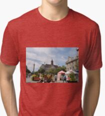 #castle, #architecture #church #building #city #europe #old #tower #town #panorama #house #cathedral #travel #sky #landmark #medieval #view #historic #cityscape #panoramic #river #tourism  Tri-blend T-Shirt