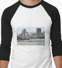 Old Port of Montreal #OldPort #Montreal #Old #Port #city #skyline #water #buildings #architecture #urban #building #harbor #cityscape #sky #downtown #skyscraper #business #river #view #panorama #boat Men's Baseball ¾ T-Shirt