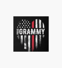 Thin Red Line Heart Grammy Grandma Firefighter Art Board