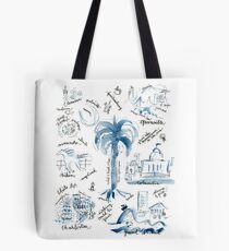 South Carolina Places Blue White Tote Bag