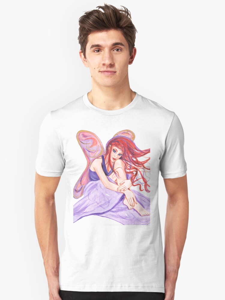 Lavender Purple Fairy With Red Hair T Shirt By Monicaartist