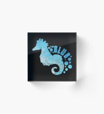 Sea Horse Scuba Horse Fool Horse Gift Child Zoo Diver Coral Reef Acrylic Block