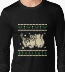 Christmas Munchkin Cat Gift Long Sleeve T-Shirt