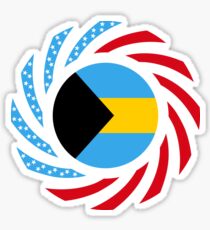 Bahamian American Multinational Patriot Flag Series Sticker