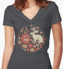 Halloween Freunde | Herbst-Palette Tailliertes T-Shirt mit V-Ausschnitt