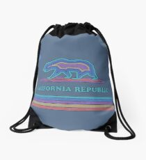 California Striped Bear Drawstring Bag