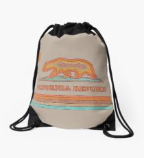 California Striped Bear Drawstring Bag