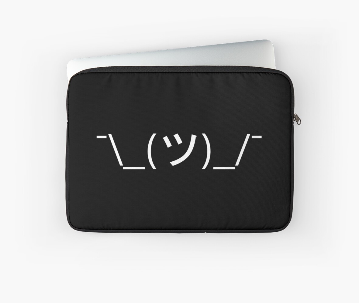 Shrug Emoticon Japanese Kaomoji Laptop Sleeves By